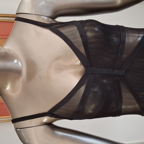 Vintage sheer powerknit bodysuit with snap crotch - Picture 2 of 6